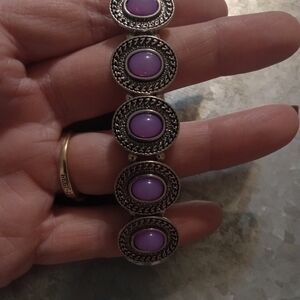 Paparazzi Purple and Silver Oval Bracelet